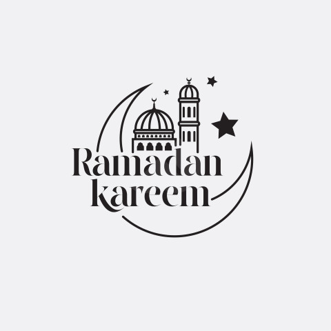 Ramadan Kareem Text Typography Design Template