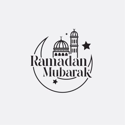 Ramadan Mubarak Text Typography Design Template
