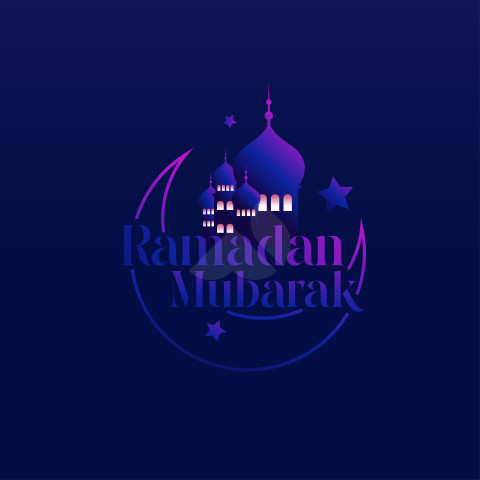 Ramadan Mubarak Text Typography Greeting Design Template