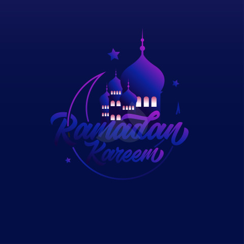 Ramadan Kareem Text Typographic Greeting Design Template