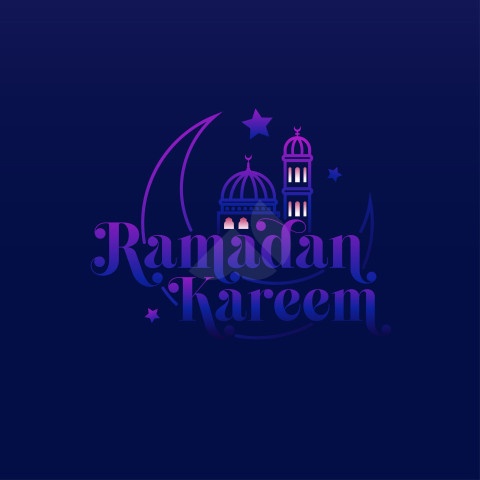 Ramadan Kareem Text Typographic Greeting Design Template