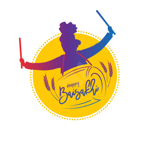 Happy baisakhi festival vector design background