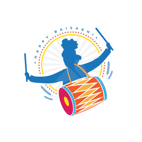 Happy baisakhi festival vector design background