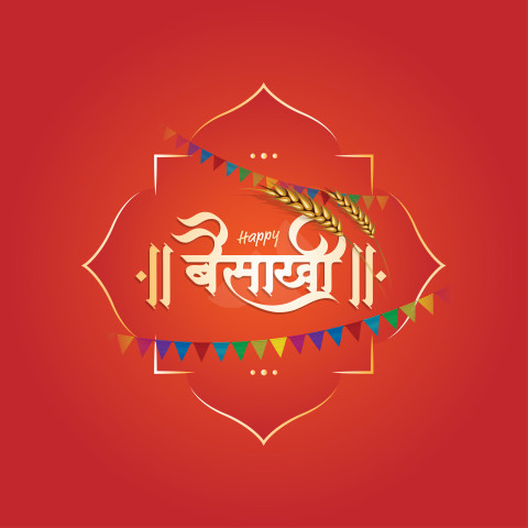 Happy baisakhi festival hindi social meadia post design template