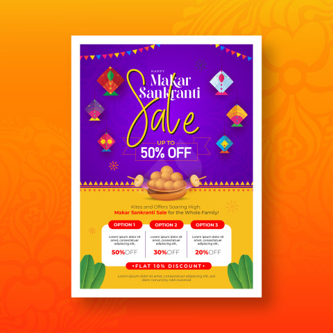 Makar Sankranti Festival Offer Poster Design template