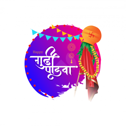Happy Gudi Padwa Sticker Design Template
