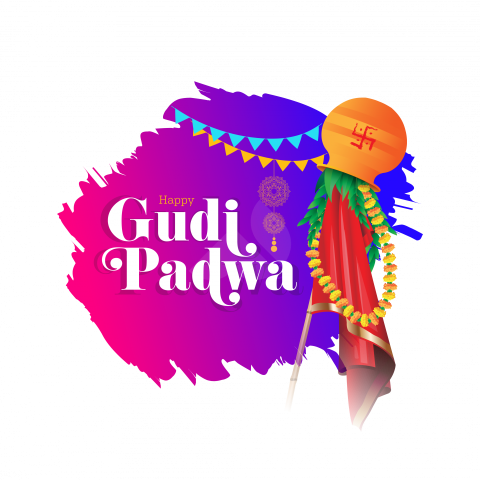 Happy Gudi Padwa Greeting Background Template